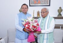 मुख्यमंत्री ने केंद्रीय ऊर्जा मंत्री खट्टर से भेंट कर राज्य से संबंधित विभिन्न विषयों पर की चर्चा