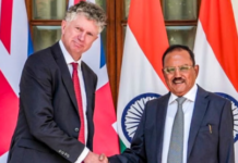 राष्ट्रीय सुरक्षा सलाहकार डोभाल ने ब्रिटिश समकक्ष से की मुलाकात, सुरक्षा चिंताओं पर हुआ मंथन